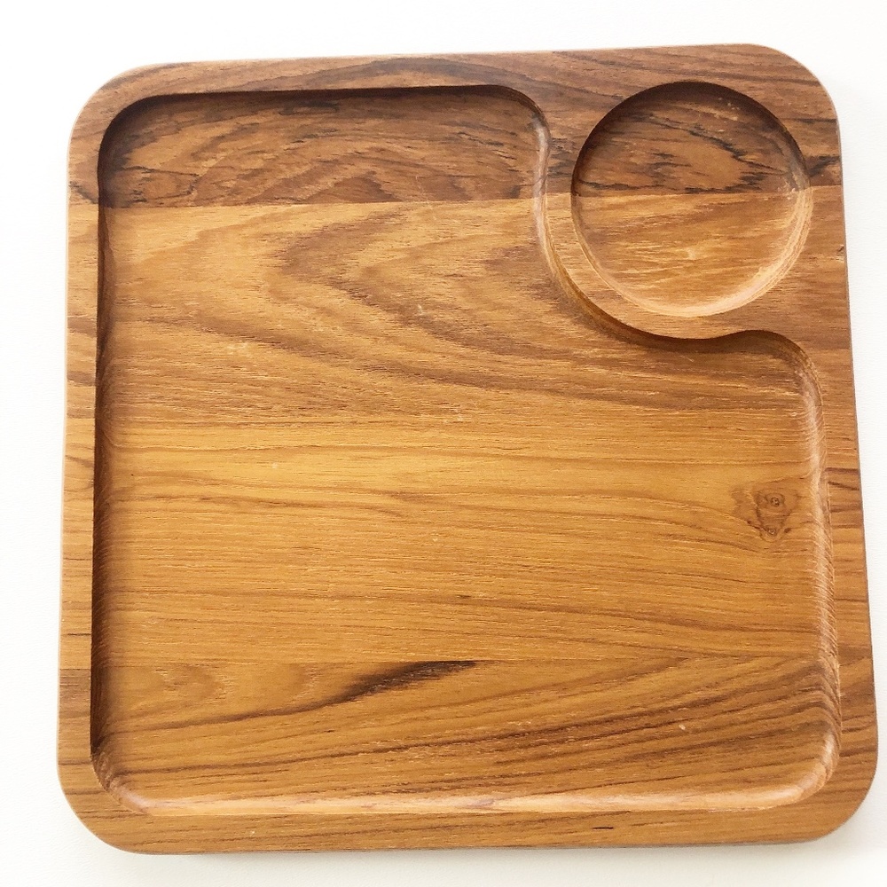 Dolphin Teak 2 Section Cheese Board Serving Tray